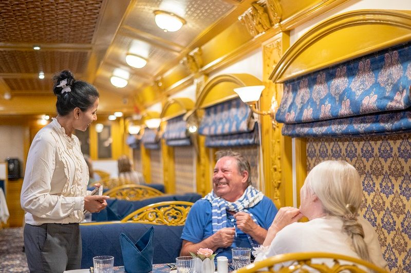 luxury train meal