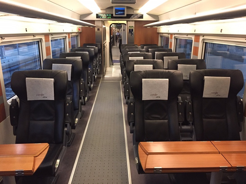 renfe ave high-speed train first class seats
