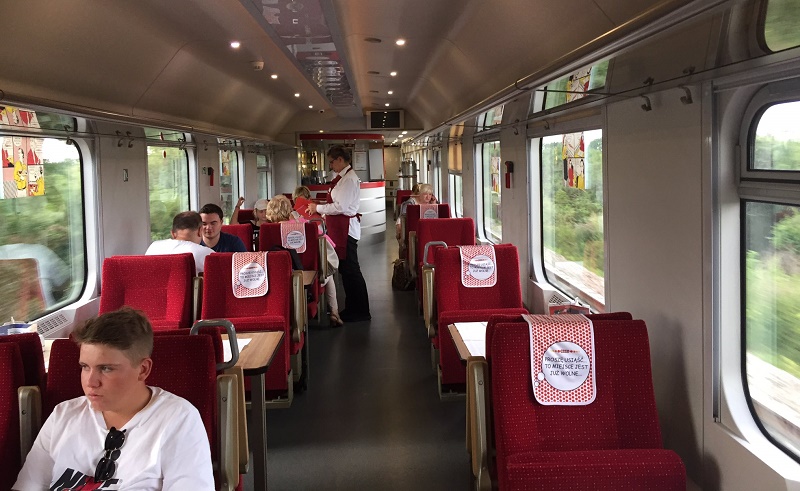 dining car polish eurocity train