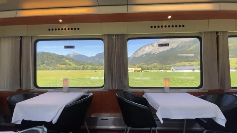 dining car train rail holiday austria